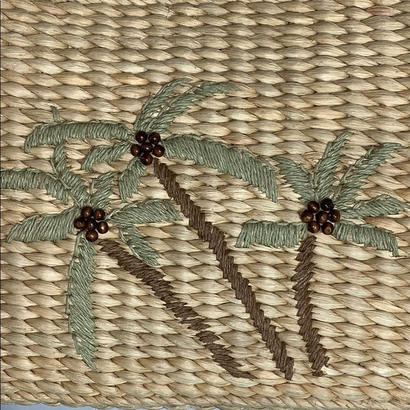 April Cornell Wicker Straw Woven Leather Strap Bag - Picture 3 of 6